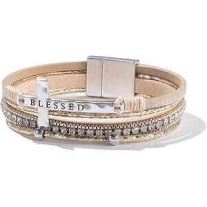 Cross Leather Bracelet Faux Leather Magnetic Clasp Religious Jewelry Women